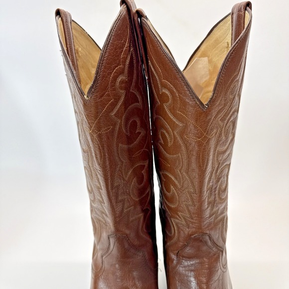 Panhandle Slim Western Boots Mens 8.5 D Brown Leather Cowboy Pull On - Picture 5 of 16